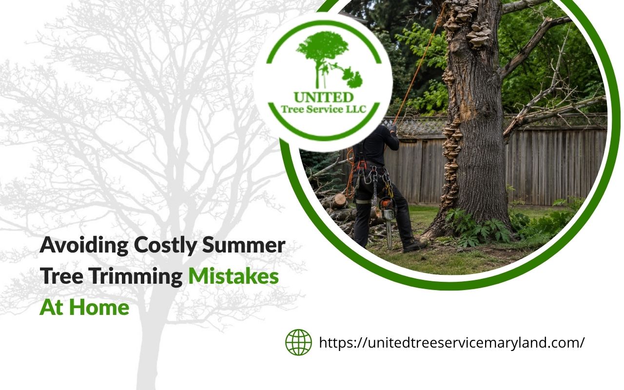 Professional tree care team preventing summer tree trimming mistakes