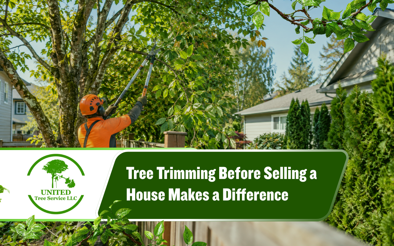 Tree trimming before selling a house to improve curb appeal