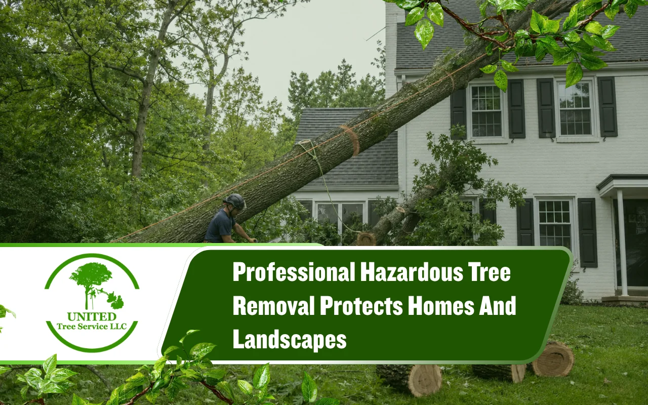 Hazardous tree removal protecting a Maryland home